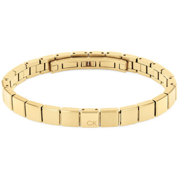 Ατσάλινο βραχιόλι χειροπέδα calvin klein 35000489 σε χρυσό χρώμα.